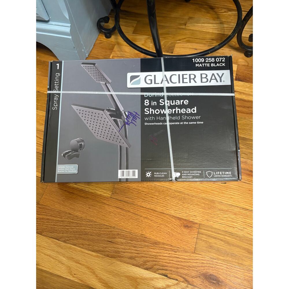 NEW Glacier BAY Modern Dual Tub Wall Handheld BLACK